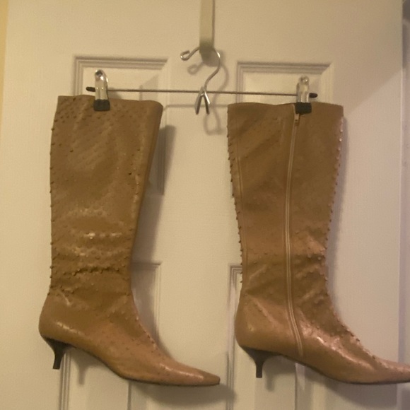 Helmut Lang Shoes - Helmut Lang Perforated Leather Kitten Heel Boots $800 NWOT